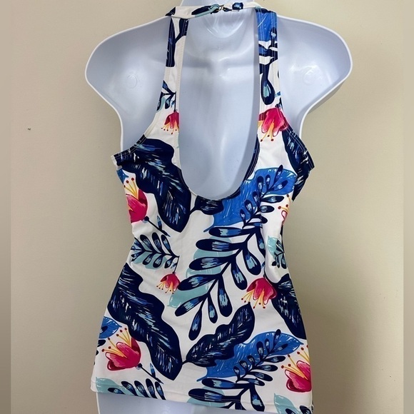Tropical Breeze sz lg tankini top in a floral fabric longer style - Picture 3 of 10